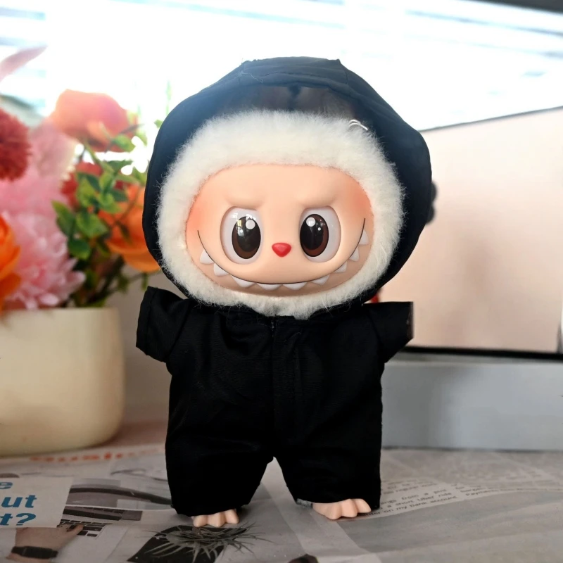 Adecuado para chaqueta de muñeca Labubu Labubu V1 V2 V3, accesorios de ropa de muñeca de peluche a la moda con personalidad, regalos de juguetes para niños