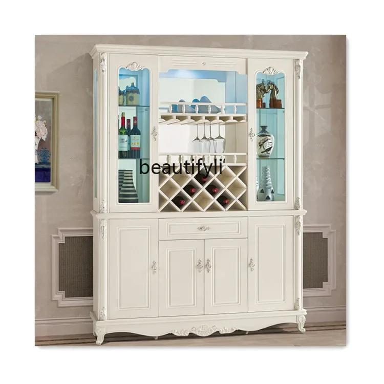 D06 European craft board simple wine cabinet, paint-free display wine cabinet, solid wood dining side cabinet, home furnishing