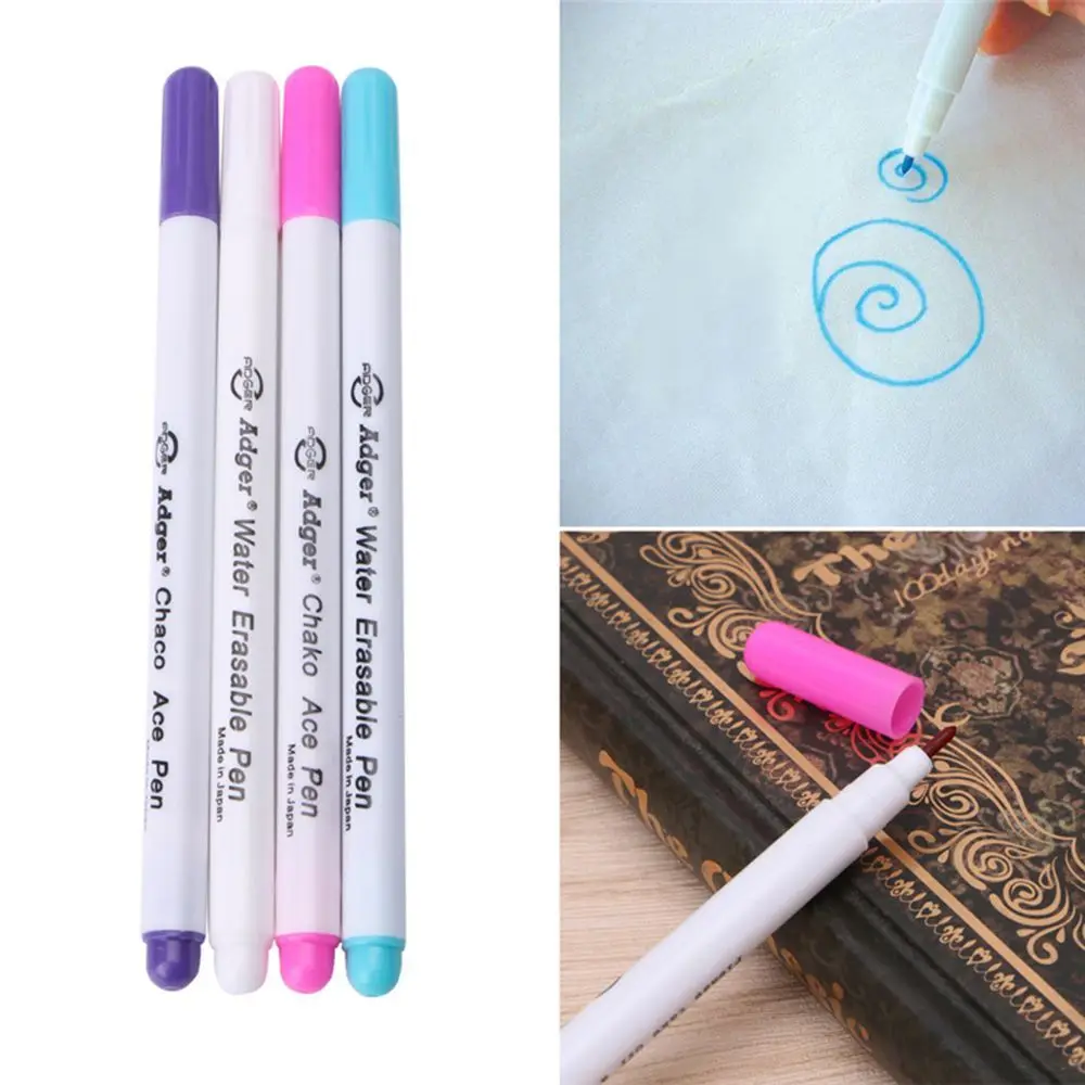 Cross Stitch Sewing Stitch Markers Pen Fabric Markers Soluble Water Erasable Pens Cross Stitch Chalk Marking Pen