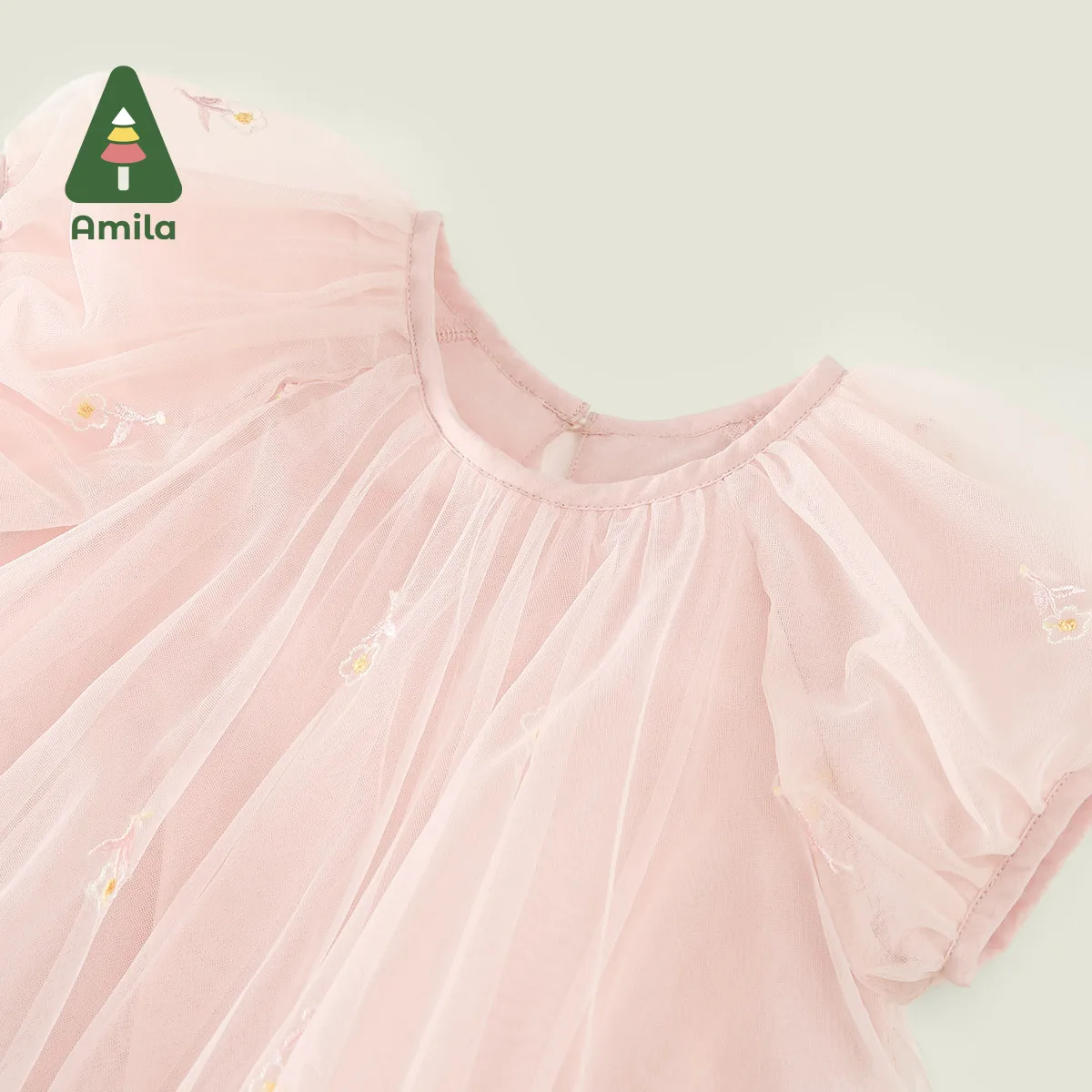 Amila 2024 Summer New Girls Dress Sweet Cute Fashion Boutique High Quality Gauze Dress 0-6Y Children\'s Clothing