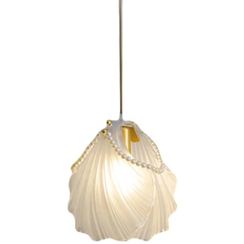 Light luxury bedroom study bedside small chandelier corridor bar light modern simple single head pearl lighting