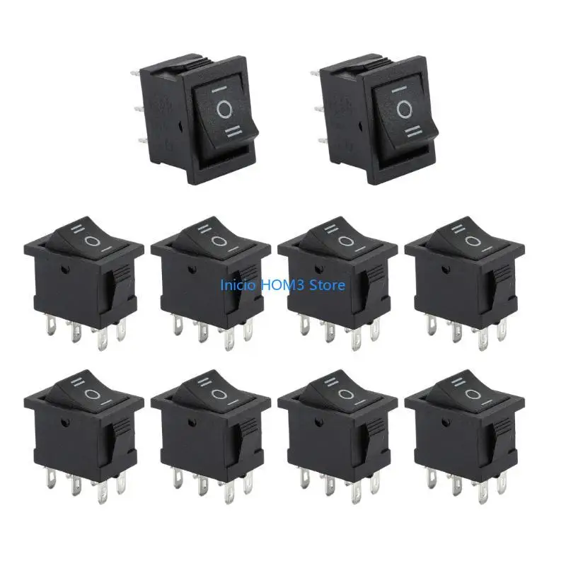 A5YD 1/4/10PCS 250V 6A 125V 10A 해양 로커 스위치 전원 스위치 6 핀 3 포지션 로커 토글 스위치 설치하기 쉬운