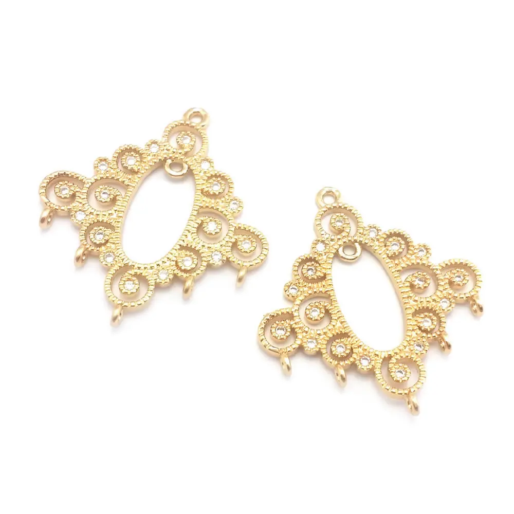 High Quality 18K Gold Color Brass and Zircon More Style Earrings Connect Charms Pendants Jewelry Making Diy Findings Accessories