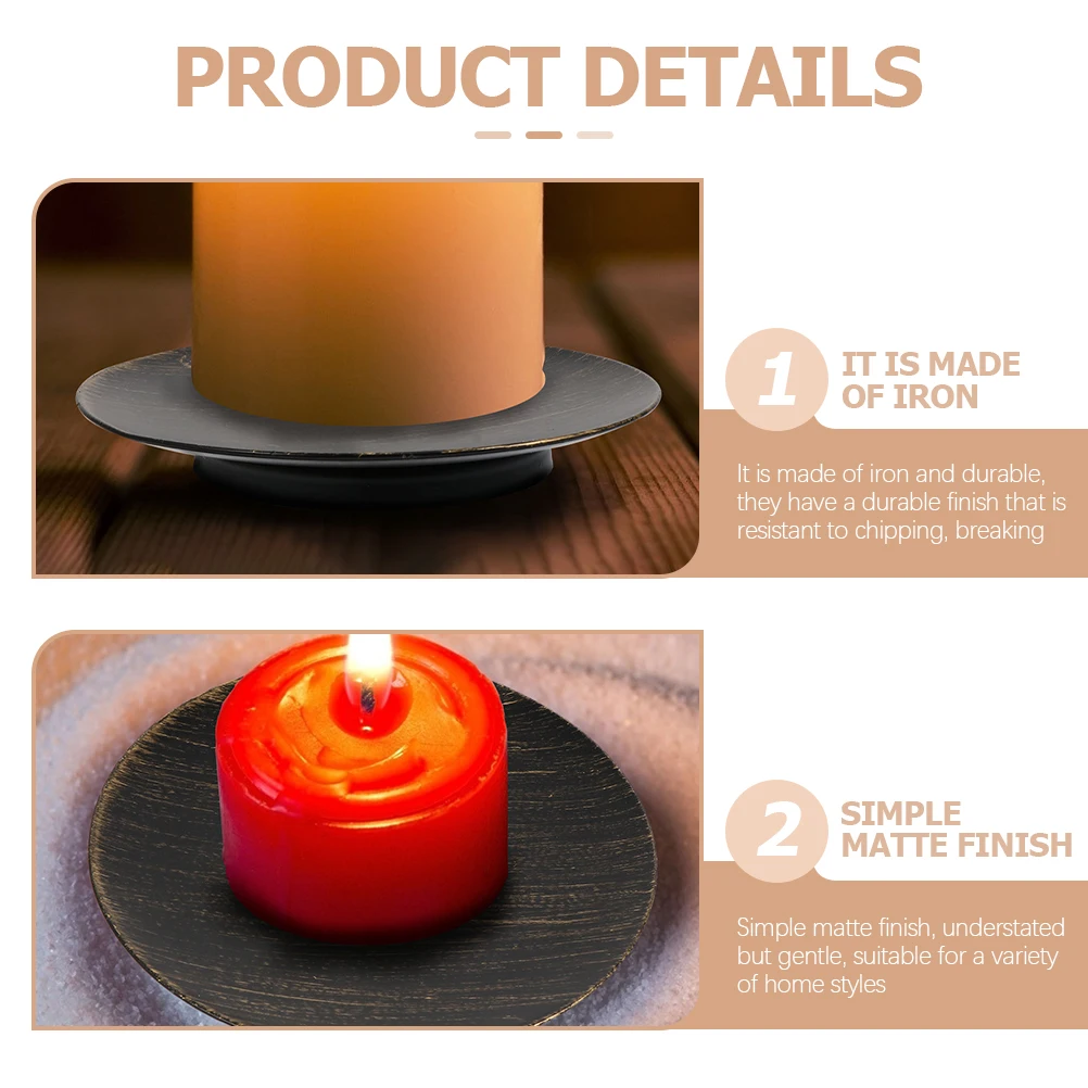 

4 Pcs Iron C Holders for Pillar C Tea Light Home Decor Bedroom Plates Centerpiece Stylish Romantic Wedding Party Proposal