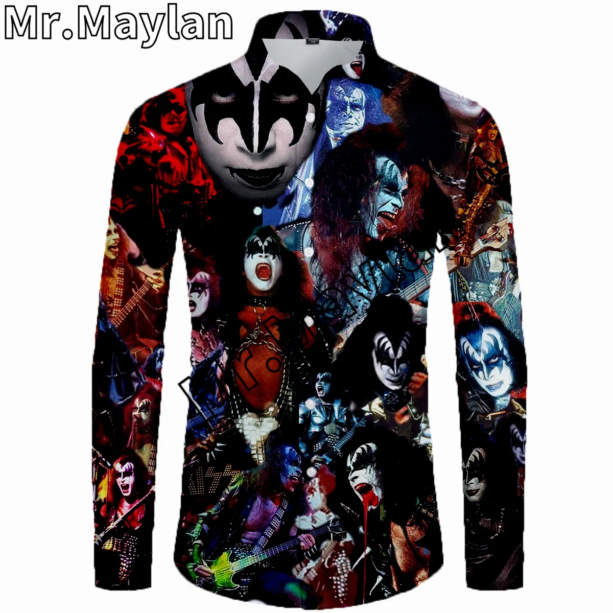 

Rock Kiss Band 3D Printed Shirt Hawaii Shirt Men Summer Long Sleeve Shirt Men Shirts 2023 Oversized 5XL Camisas Masculinas-880