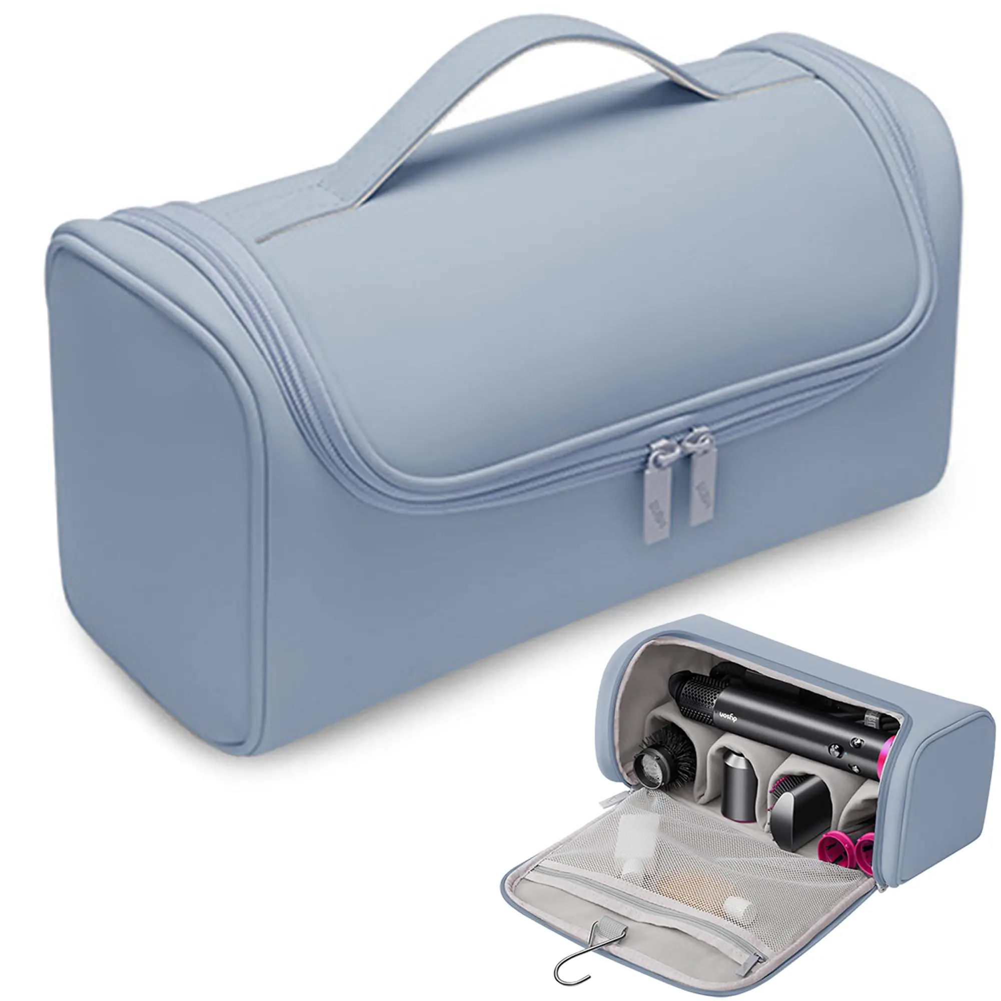 Reise-Aufbewahrungskoffer Organizer Kompatibel mit Dyson Airwrap, Haartrockner, 4 Lockenstäben, 2 Glättbürsten, Volumenbürste – Detail 11