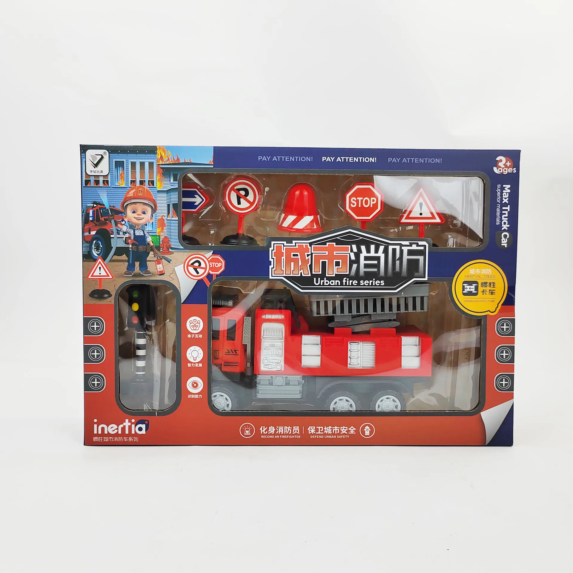 Simulation Boy Inertia Truck Fire Engine Scene Set Toy Random Delivery One