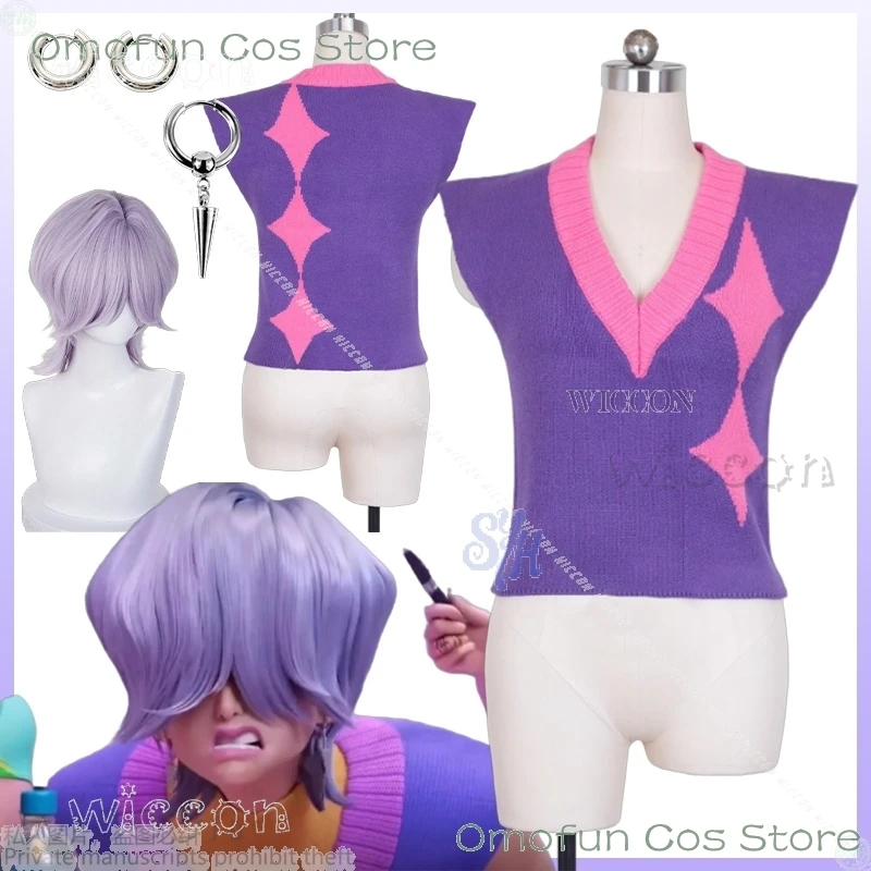 

saja boys Mystery cosplay kpop demon movie anime SODA POP costume kawaii Lovely purple Vest sweater 코스프레 cute Halloween cos
