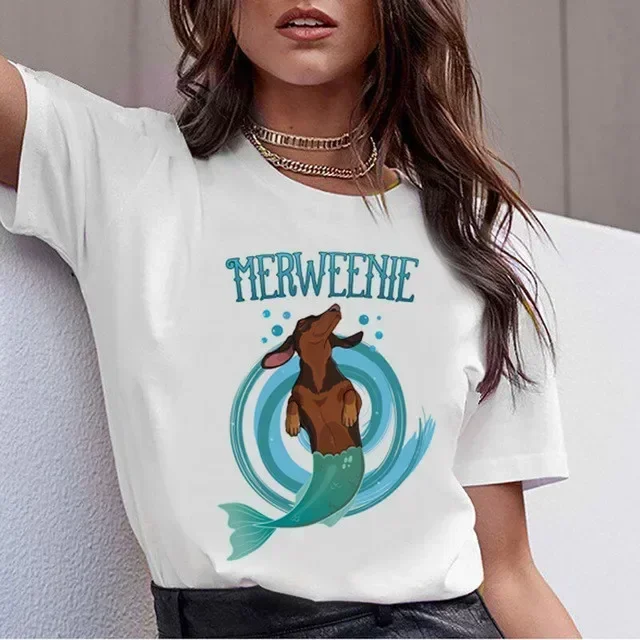 Plus Size Vrouw Retro Casual Mouw Tops Tees Harajuku Mode Streetwear Hip Hop Schattige Dieren Schilderen Zomer T-shirt