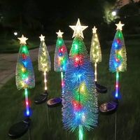 New Solar Christmas Tree Star LED Light Outdoor Waterproof Solar Lawn Light Garden Landscape Christmas Party Decoration