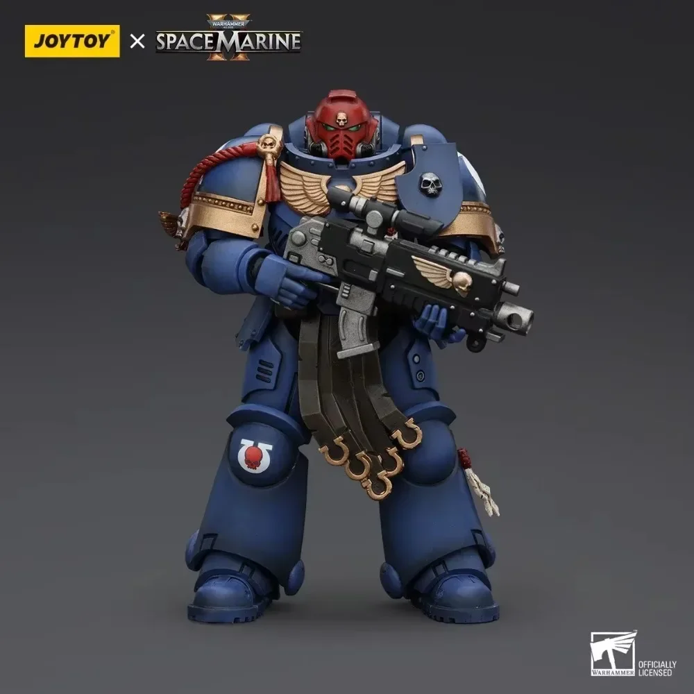 JOYTOY Warhammer 40K Action Figure Anime Figurine Model Toy Chairon Joint Movable Uitramarines Lieutenant Titus Gadriel Brother