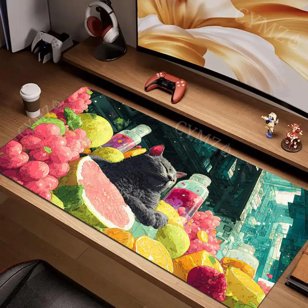 

Sleepy Cat Design большой аниме коврик для мыши настольный коврик игровой коврик аксессуары для ПК клавиатура коврики для мыши компьютерный стол коврик mauspad