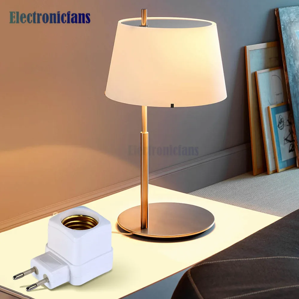 Lâmpada de luz LED Lâmpadas Socket Base, EU Plug Adapter, ON e OFF Switch, E27