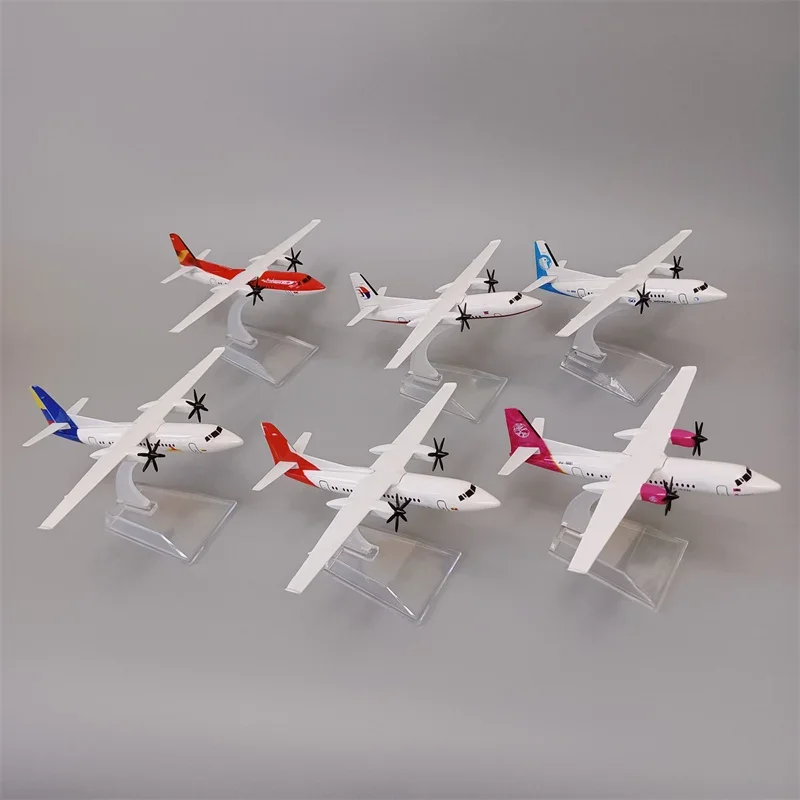 16cm Propeller Plane Model Avianca FOKKER Malaysia Satena HUNNU AERO MONGILIA FOK F50 Airlines Diecast Airplane Model Aircraft