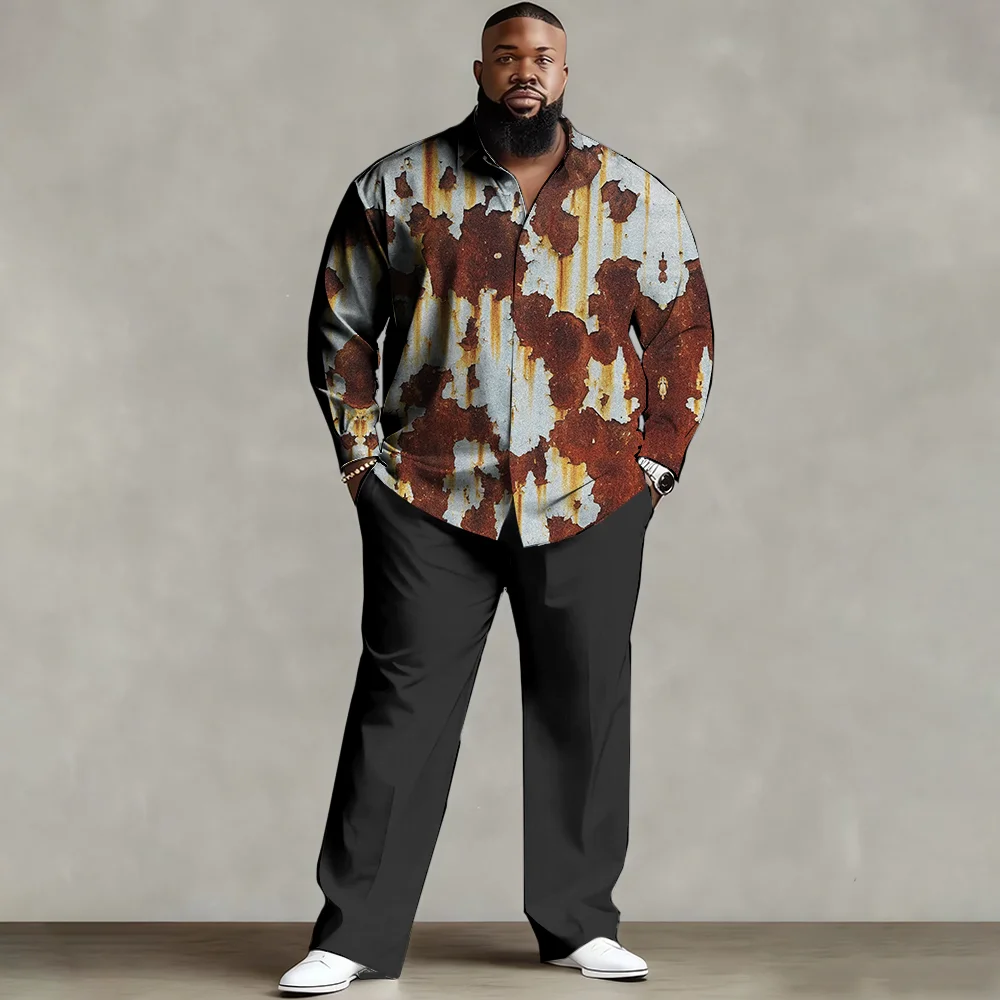 

Комплект мужской рубашки больших размеров S-9xl: Texture Charm — дышащая ткань, гладкая текстура из переплетения добби, устойчивая к морщинам,