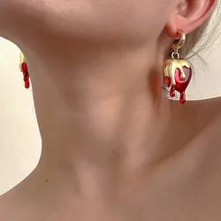 Women Molten Water Heart Drop Earrings Party Jewelry