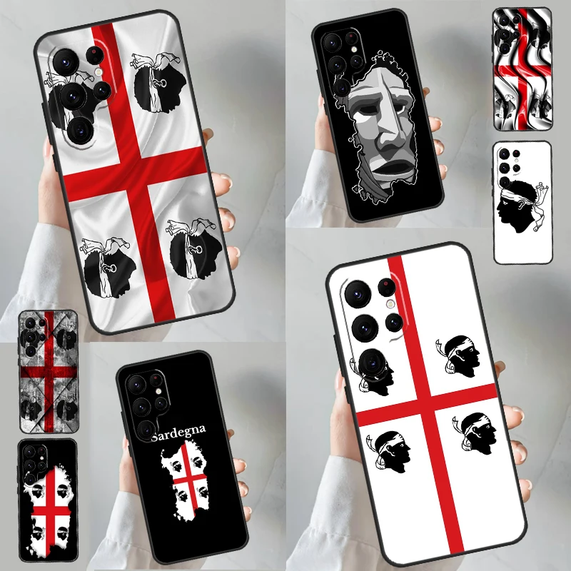 Flag of Sardinia Case For Samsung Galaxy S23 S24 Ultra S20 S21 FE Note 10 20 Ultra S8 S9 S10 S22 Plus Cover