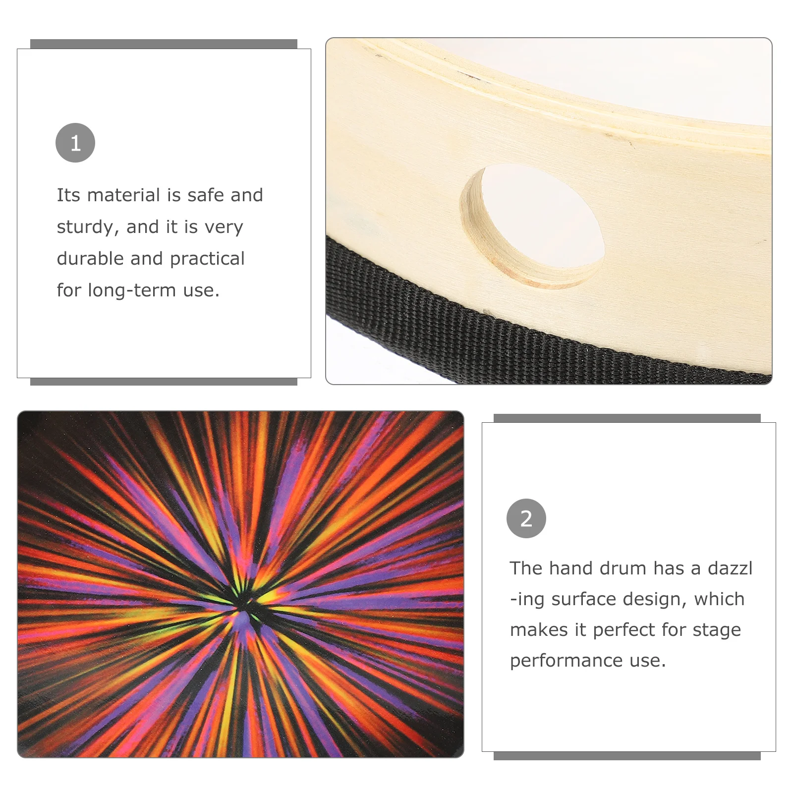 

2 Pcs Music Colorful Drum Musical Percussion Instrument Small Early Education Learning Instruments Preschool