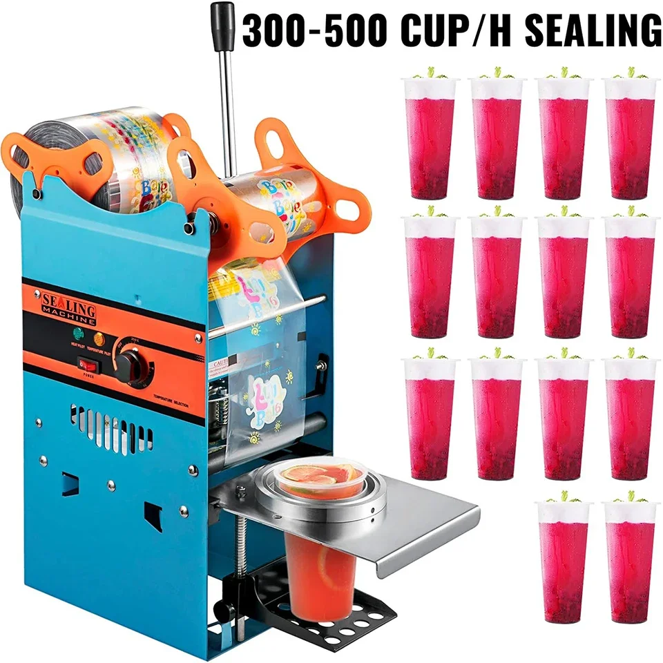 WY802F Manual Cup Sealing Machine Plastic or Paper Bubble Tea Cup Sealer 220V 110V