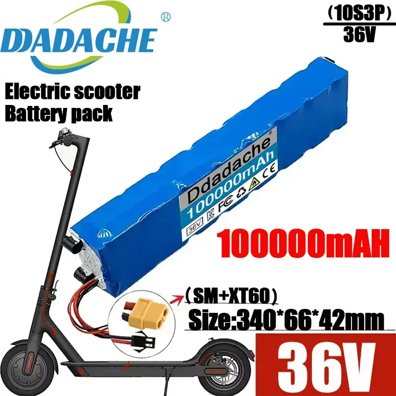 Ddadache 10S3P 36V 100000mAh 36v Electric Scooter Battery Pack 18650 Lithium M365 Electric Scooter 36v Battery Scooter