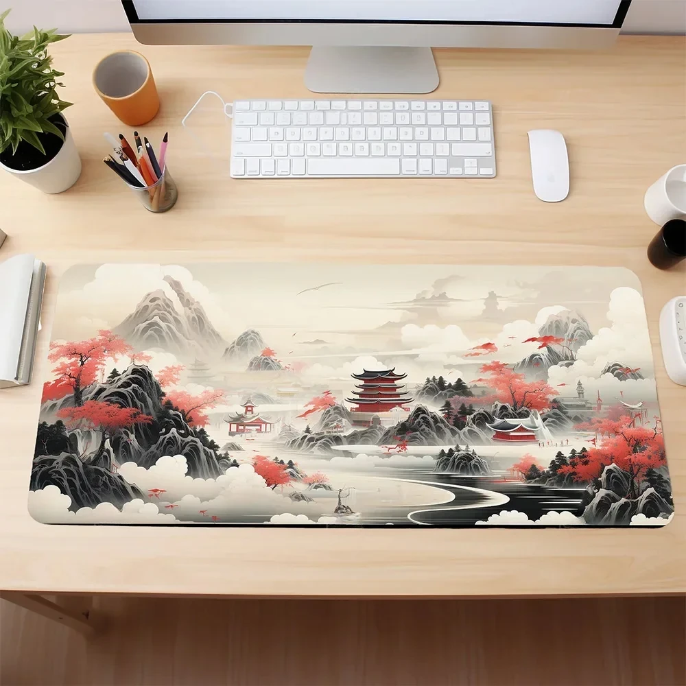 Anime Gaming  Large Mousepad HD Sakura Blooms Cushion Gamer Computer Non-Slip Rubber XXL Keyboard Mat  Aesthetic Decor Desk Rug