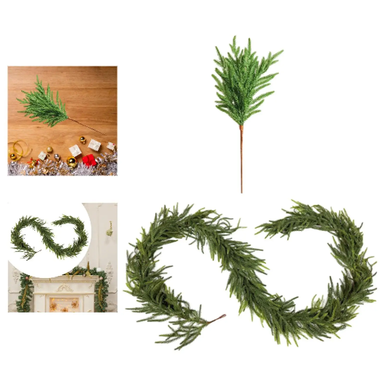 Christmas Garland Faux Garland Creative Lightweight Greenery Garland Xmas Decor for Railing Party Housewarming Indoor Mantle