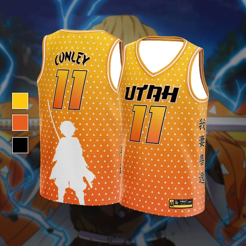 New Demon Slayer Conley 11 Basketball Jersey Men Sleeveless Breathable Sports Vest for Training Outdoor Casual Wear Y2k Top