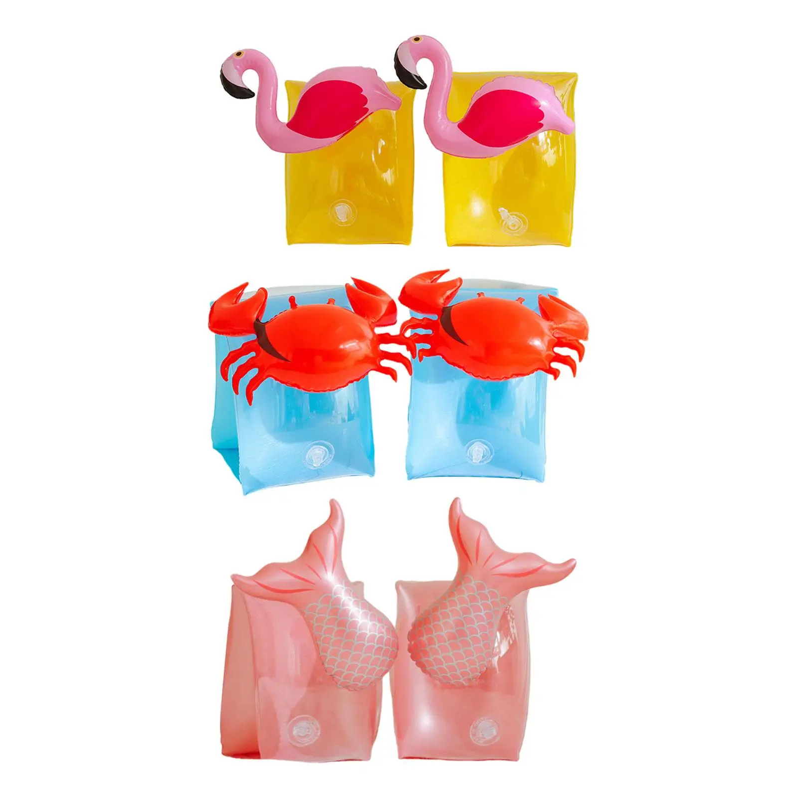 2 Pieces Inflatable Arm Floatie Sleeves Toddler floatie water Swimming Rings Cartoon Swim Arm Bands for Outdoor Gift Lake