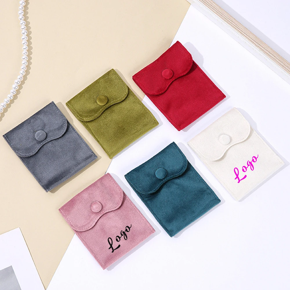 شعار مخصص المخملية القرط حلقة الغبار الحقيبة أزرار خاطفة مجوهرات حقيبة المغلف أكياس التعبئة والتغليف حفل زفاف لصالح هدية سوار قلادة #4