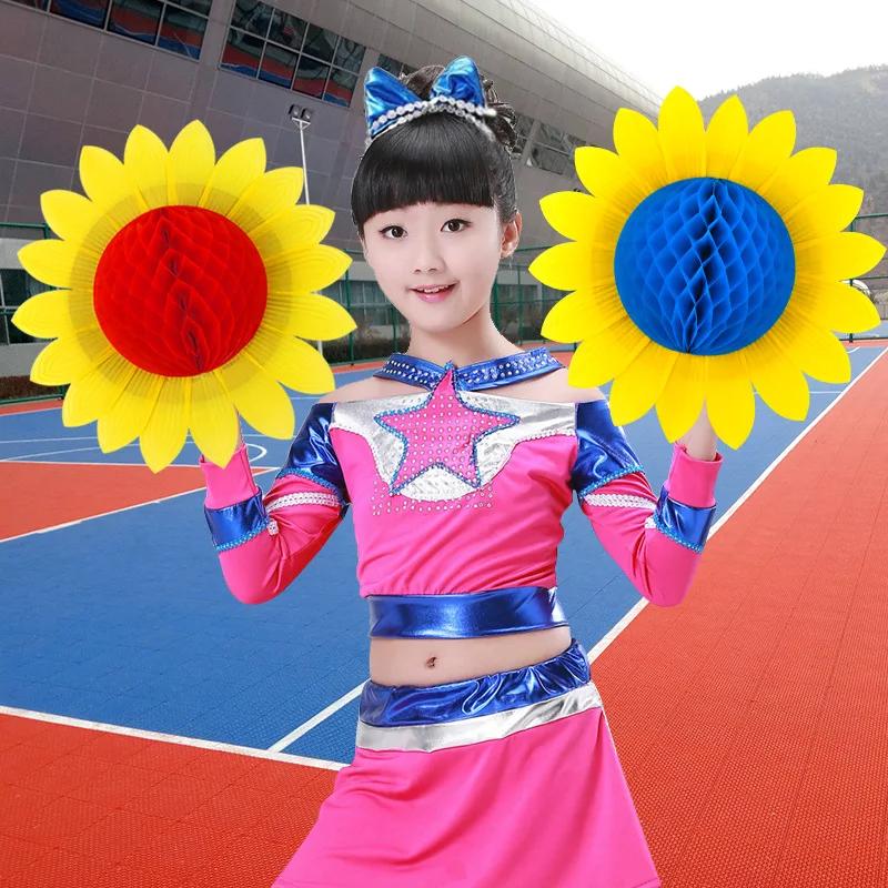 35 سنتيمتر عباد الشمس القبعات مضحك الأداء الدعائم عباد الشمس قبعة هود ل الرقص حفلة مهرجان ألعاب الاطفال زي التبعي