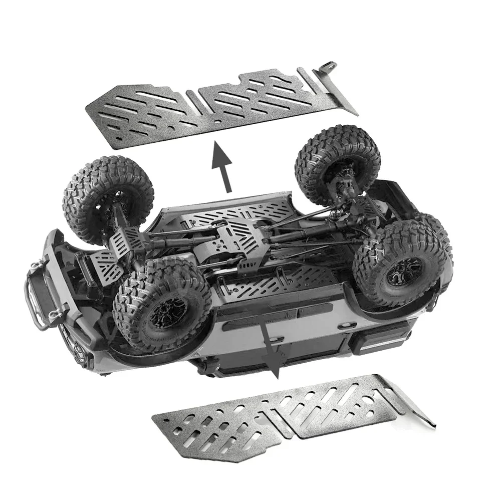 1/10 RC الزاحف TRX-4 متوافق! درع هيكل من الفولاذ المقاوم للصدأ TRX4 - لوحة حماية نهائية مضادة للانزلاق