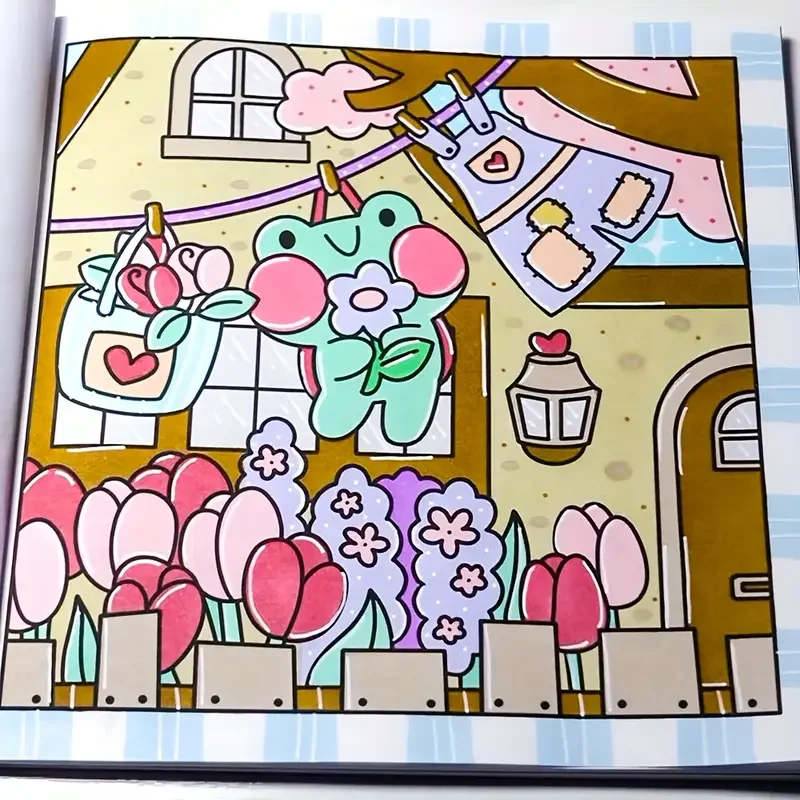Froggy Days: Kolorowanka z uroczymi żabami - Adorable Frog Adventures w relaksującej kolorowaniu dla wszystkich grup wiekowych - Redukcja stresu i kreatywność