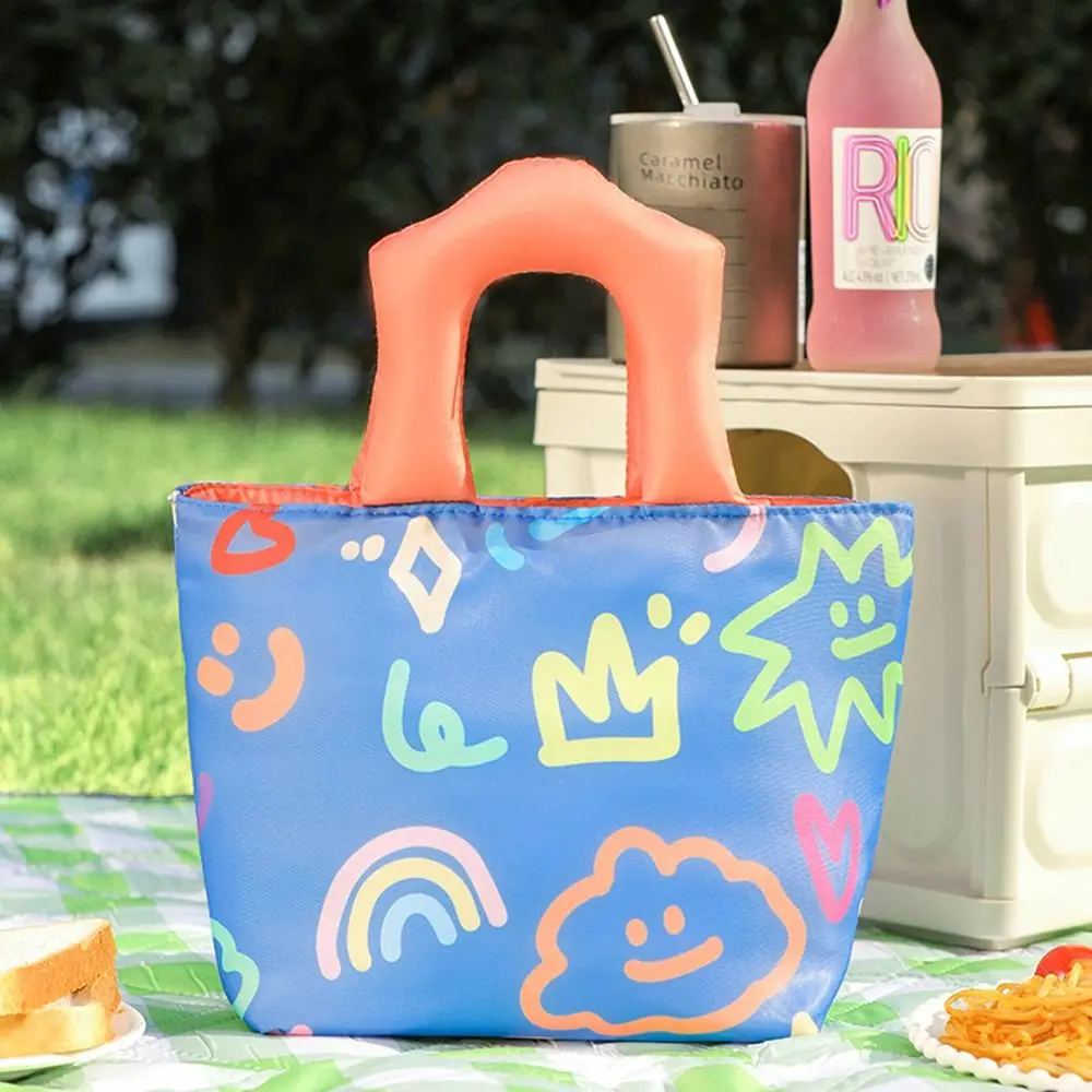 

Waterproof Cartoon Lunch Bag Cute Large Capacity Food Thermal Handbag Thickened Portable Fruit Fresh-keeping Pouch Women