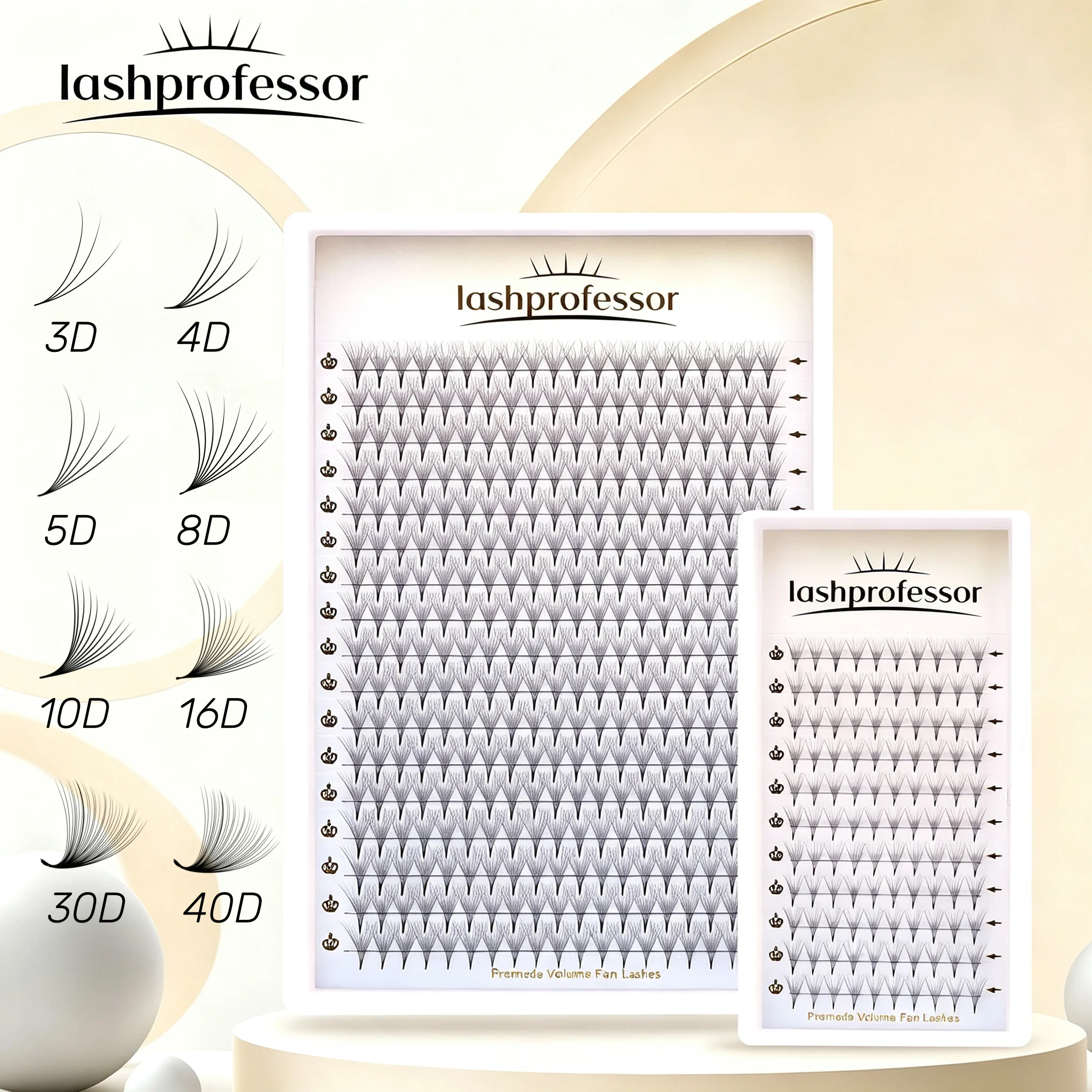 Lashprofessor Private Label 120/320 Fans Premade Fans Lashes Russian Volume Eyelashes Extension Pointy Thin Base Lash 3D-40D Fan
