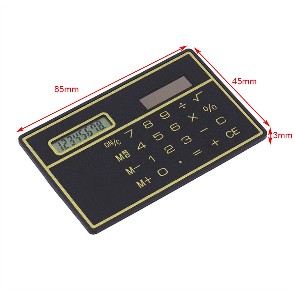 8 Digit Ultra Thin Solar Power Calculator with Touch Screen Credit Card Design Portable Mini Calculator for Business School