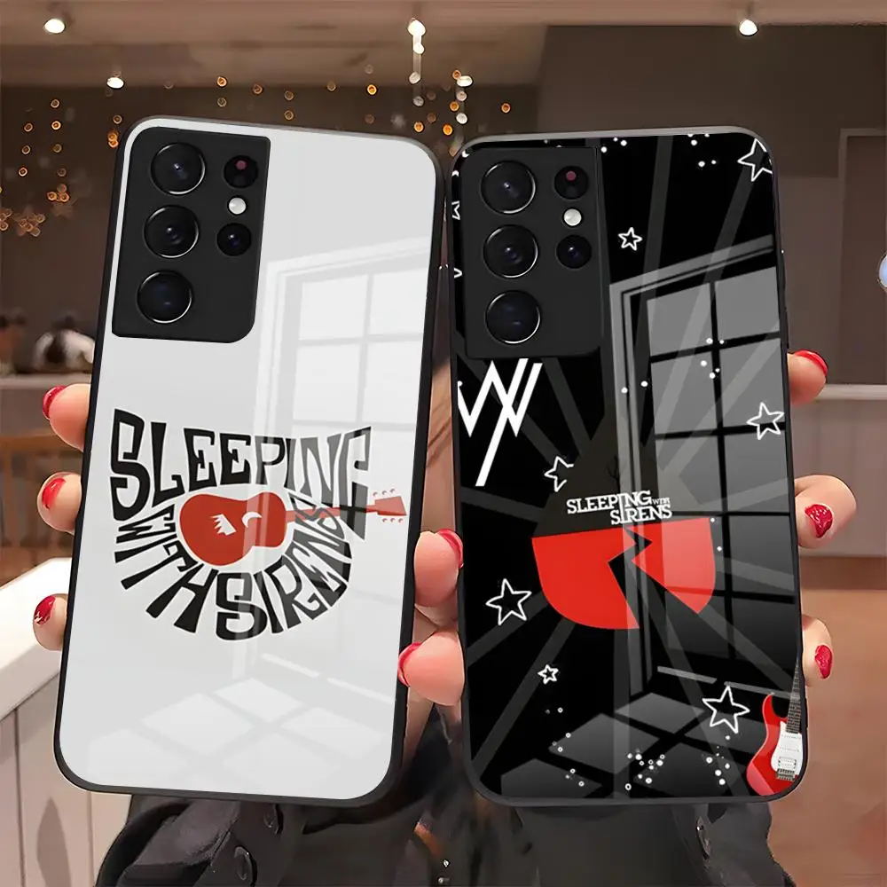 Band Music Sleeping With Sirens Phone Case For Samsung A27 A37 A33 5G A54 A36 A35 A56 A52 A17 Shockproof Glass Cover