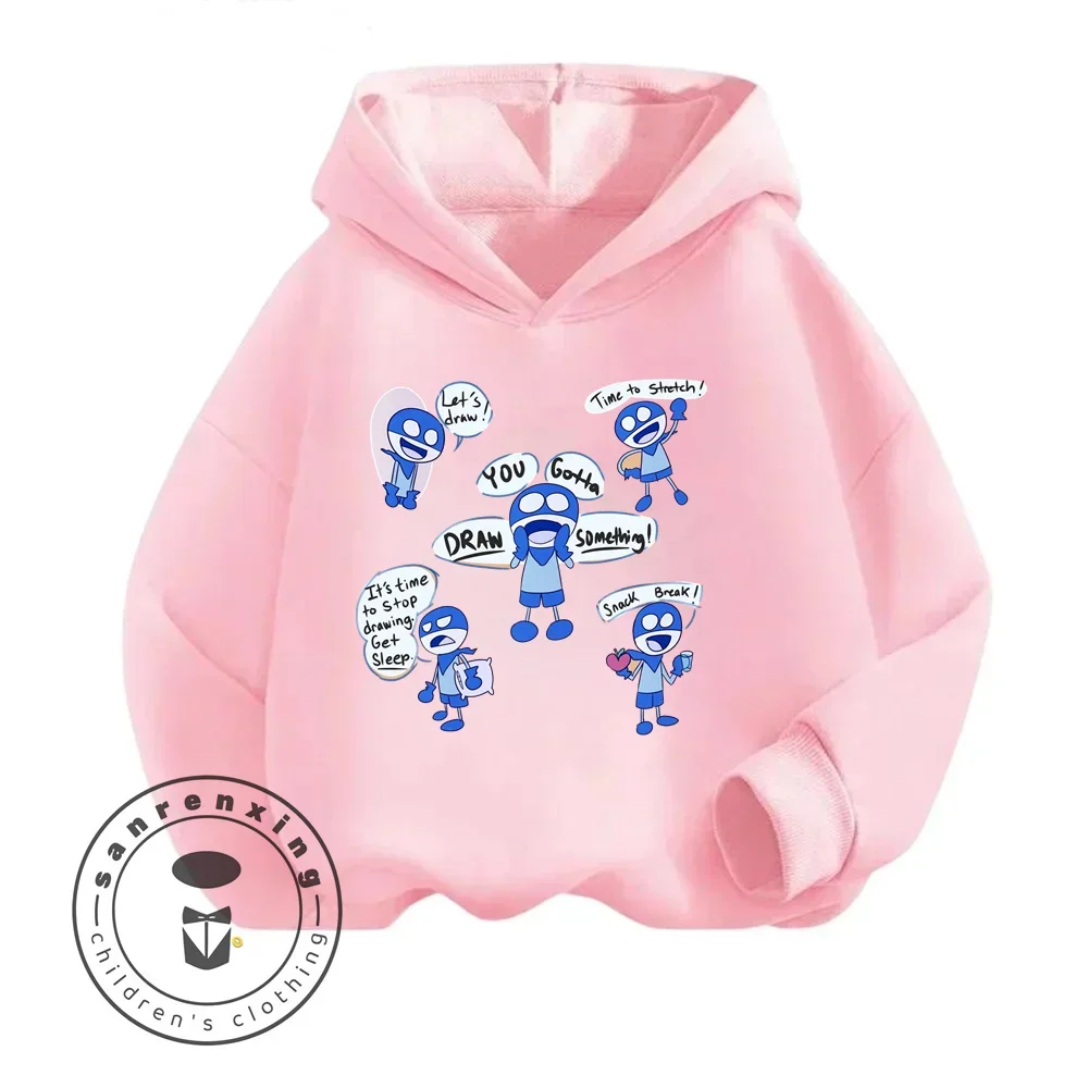 

Chic ChalkZone Animated Cartoon Print Designed for Young Boys and Girls with Soft Long-sleeved Hoodies Fall and Winter Seasons