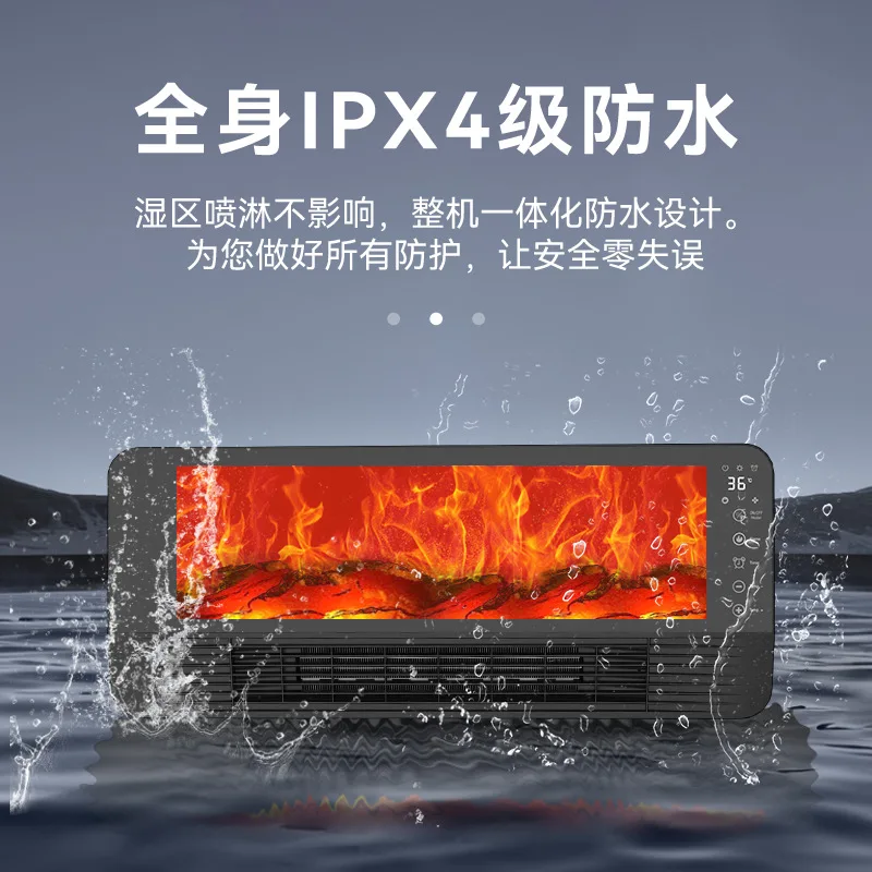 3D Realistic Flame Electric Fireplace Heater PTC Heating Indoor Home Space Heater 3 Gear Adjustable Fast Heating Safe Room Decor