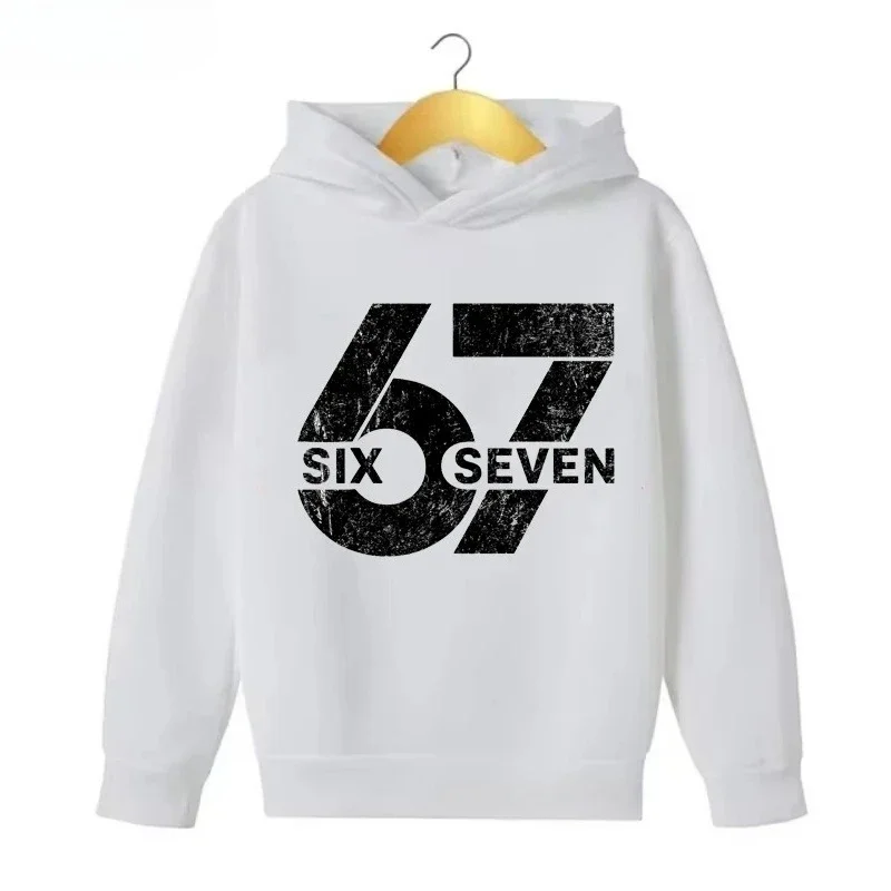Six Seven Hoodie Kids 67 Number Sport Distressed Vintage Varsity Aesthetic Oversized Casual Sport Sweatshirts