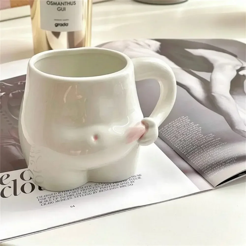 320ml Funny Ceramic Coffee Cup Cute Fat Belly Mug Art Design Water Cup Living Room Home Decoration Accessories Creative Mug Gift