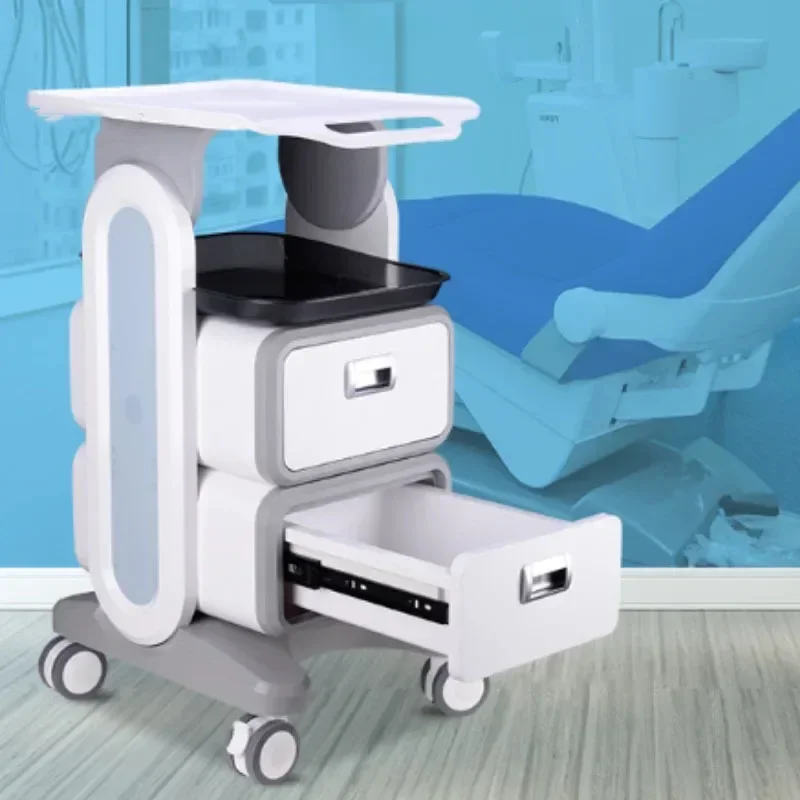 عربات صالون متنقلة حديثة مستشفى أدوات طب الأسنان الطبية عربة درج الأسنان البلاستيك كارو مساعد كون رويداس أثاث الصالون