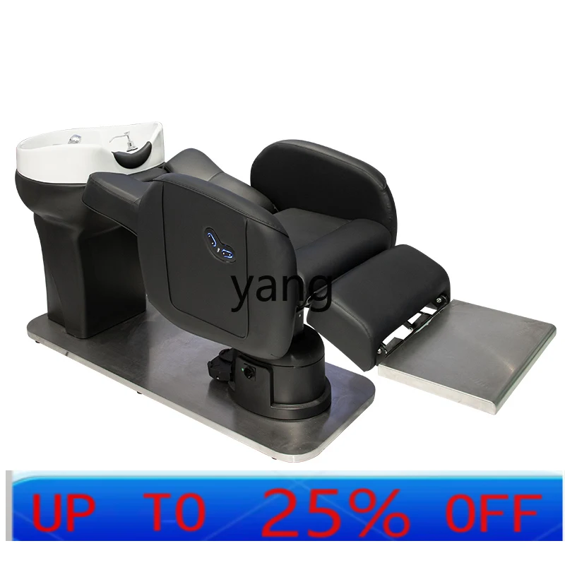 

LMMelectric lift shampoo bed simple full lying stainless steel hair salon flush bed beauty