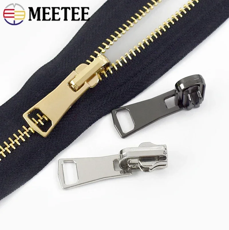 5Pcs Double-sided Zipper Sliders for 5# 8# Metal Zippers Rotatable Puller Head Jackets Clothes Zip Repair Kit Sewing Accessories