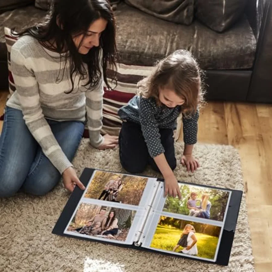 4 x 6 Photo Sleeves for 3 Ring Binder 300 Pictures,Heavy-Duty Archival Photo Page Protectors, Clear Picture Album Refill Pages