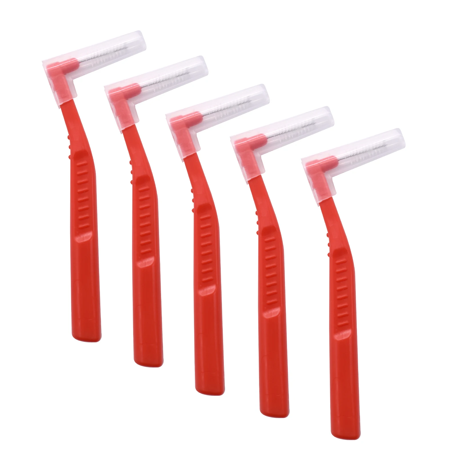 5 Pcs/Pack Adults Interdental Brush Teeth Dental Floss Tooth Pick L Shape Push-Pull Interdental Brushes Oral Hygiene Care