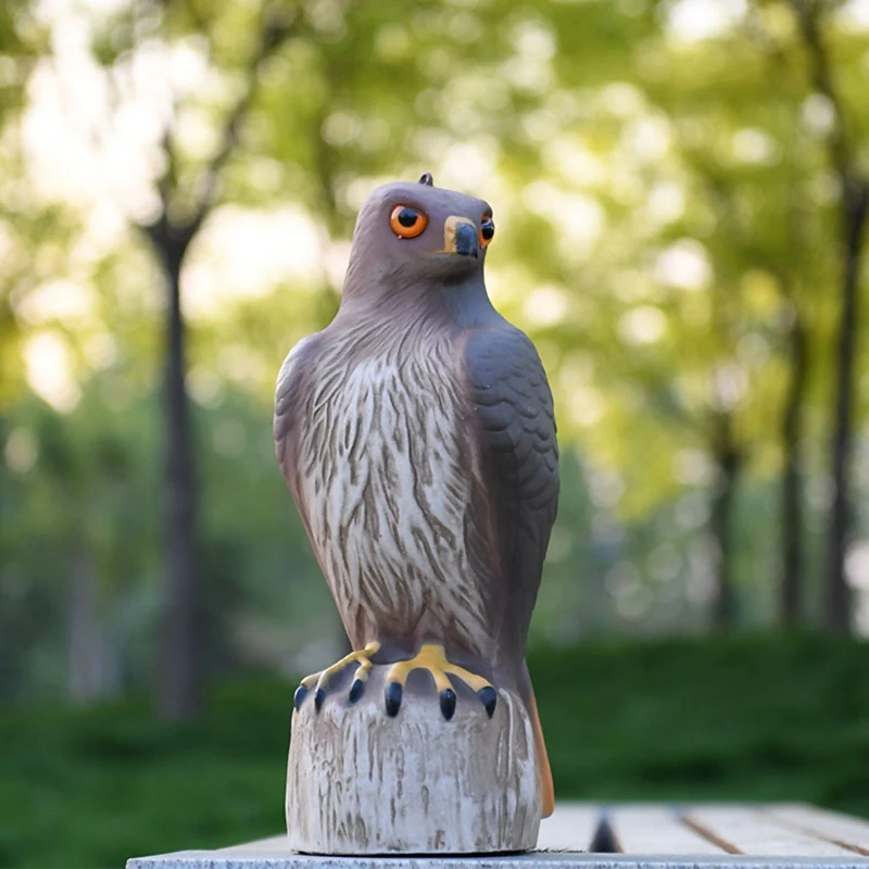 SEWS-Hawk Hunting Bird Scare Repellent Decoy Statue Yard Garden Ornamental Decor