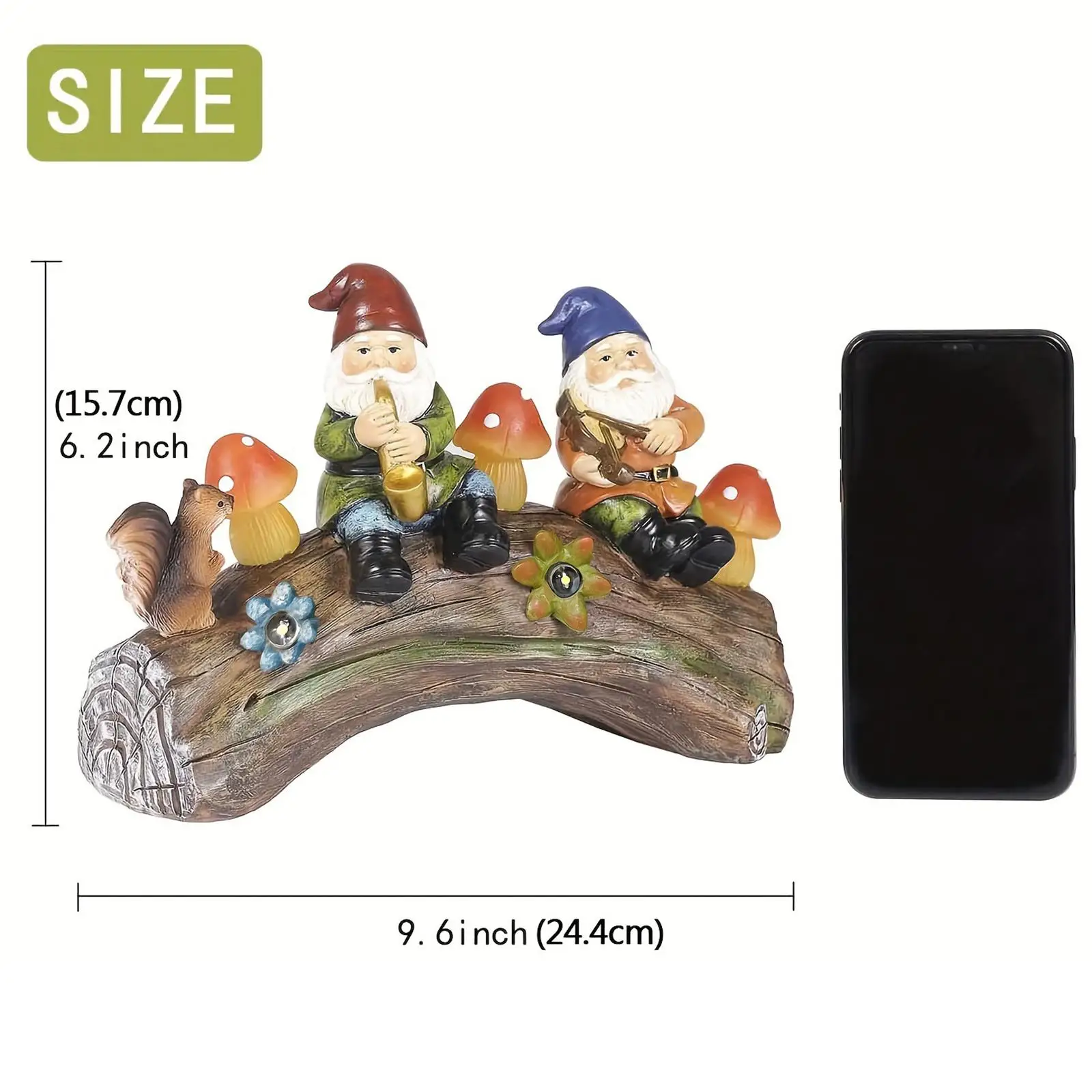Santa Claus Statue Solar Statue Santa Claus Waterproof Crafts Sculpture for
