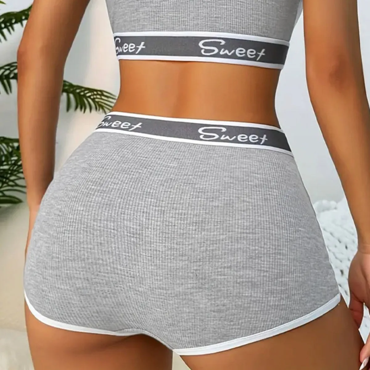 Women Boxer Panties for Sports Cotton Panty for Women Mid Waist Safety Panties Push Up Boyshorts Yoga Shorts