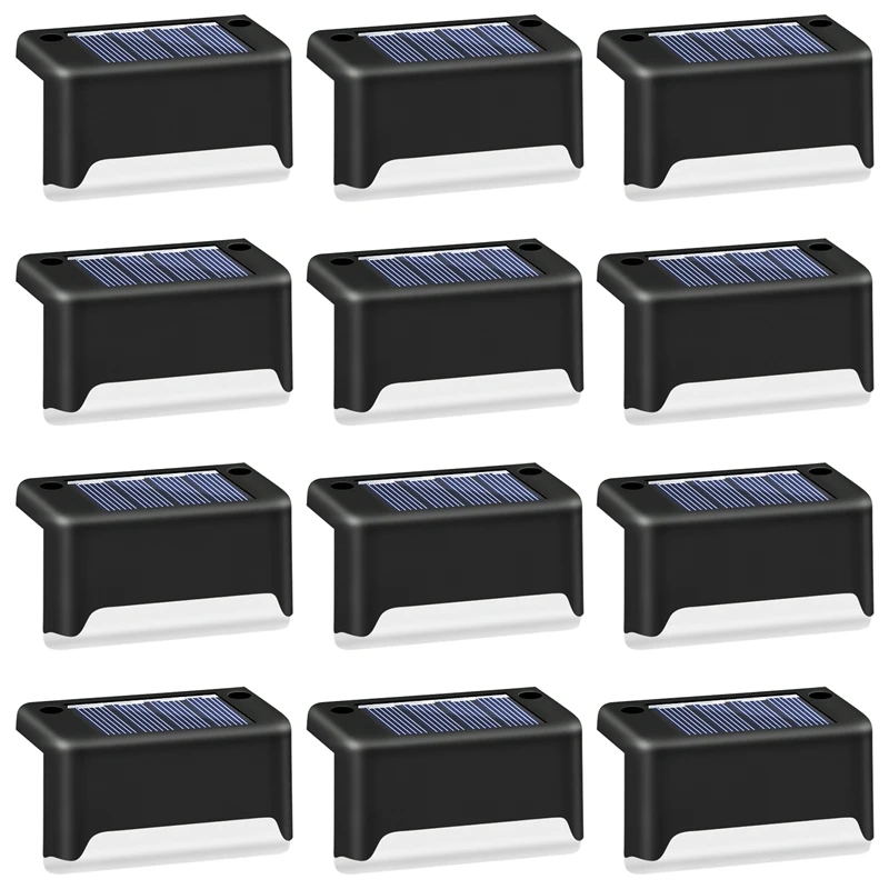 

Solar Waterproof Deck Lights Step Lights Led Fence Lamp For Patio,Stairs,Garden Pathway,Step & Fences(Warm White)12Pcs