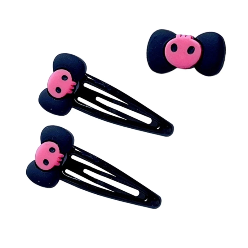 Bowknot Skull Hairpin Y2k Hair Clip Spring Matte Feeling Hairpin for Girls